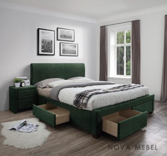 Кровать MODENA 3 160 HALMAR темно-зеленый Кровать MODENA 3 160 HALMAR темно-зеленый